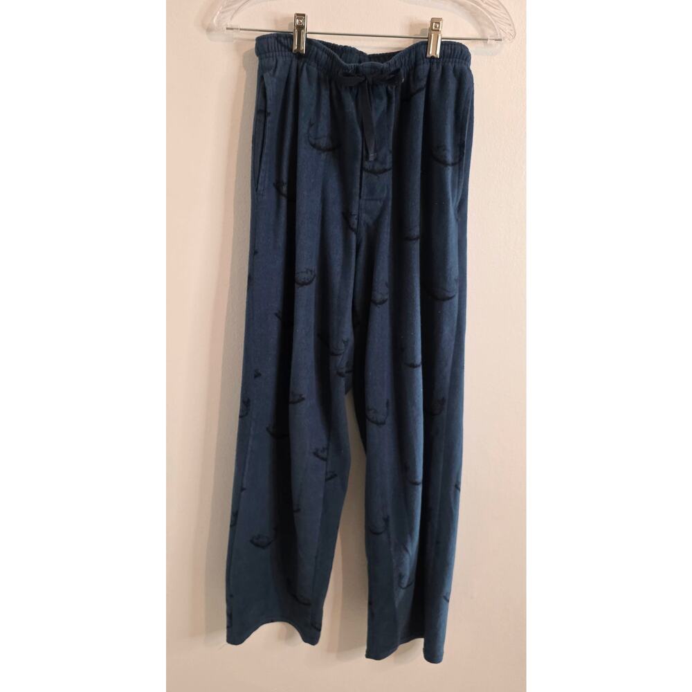 Timber Ridge Drawstring Loung P.J. Pants Navy w/Fish Detail Angler Fishing Sz. M